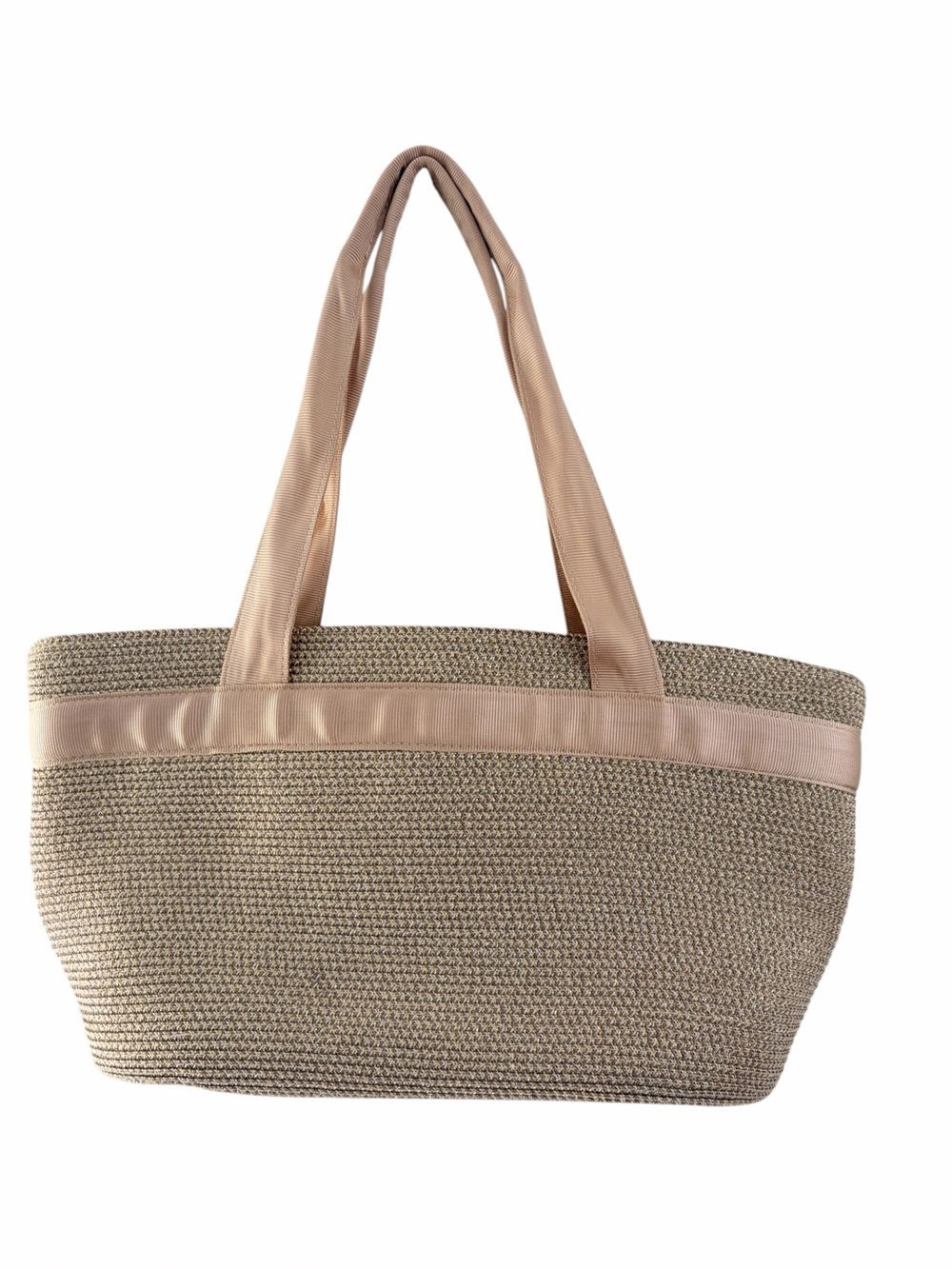 Talbots Vintage Spring/Summer Tote. Shimmering Woven Straw Nylon Handles